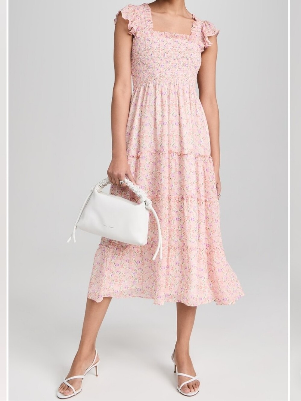 Hill House Ellie Nap Dress in Pansy Pink Floral Georgette Size XS